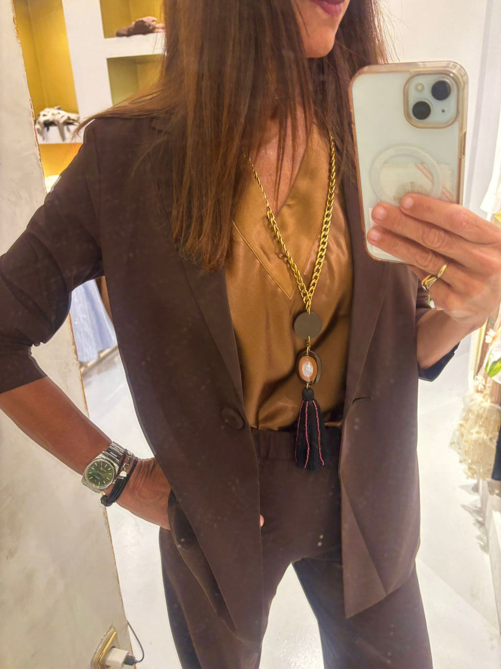 Traje chaqueta marrón