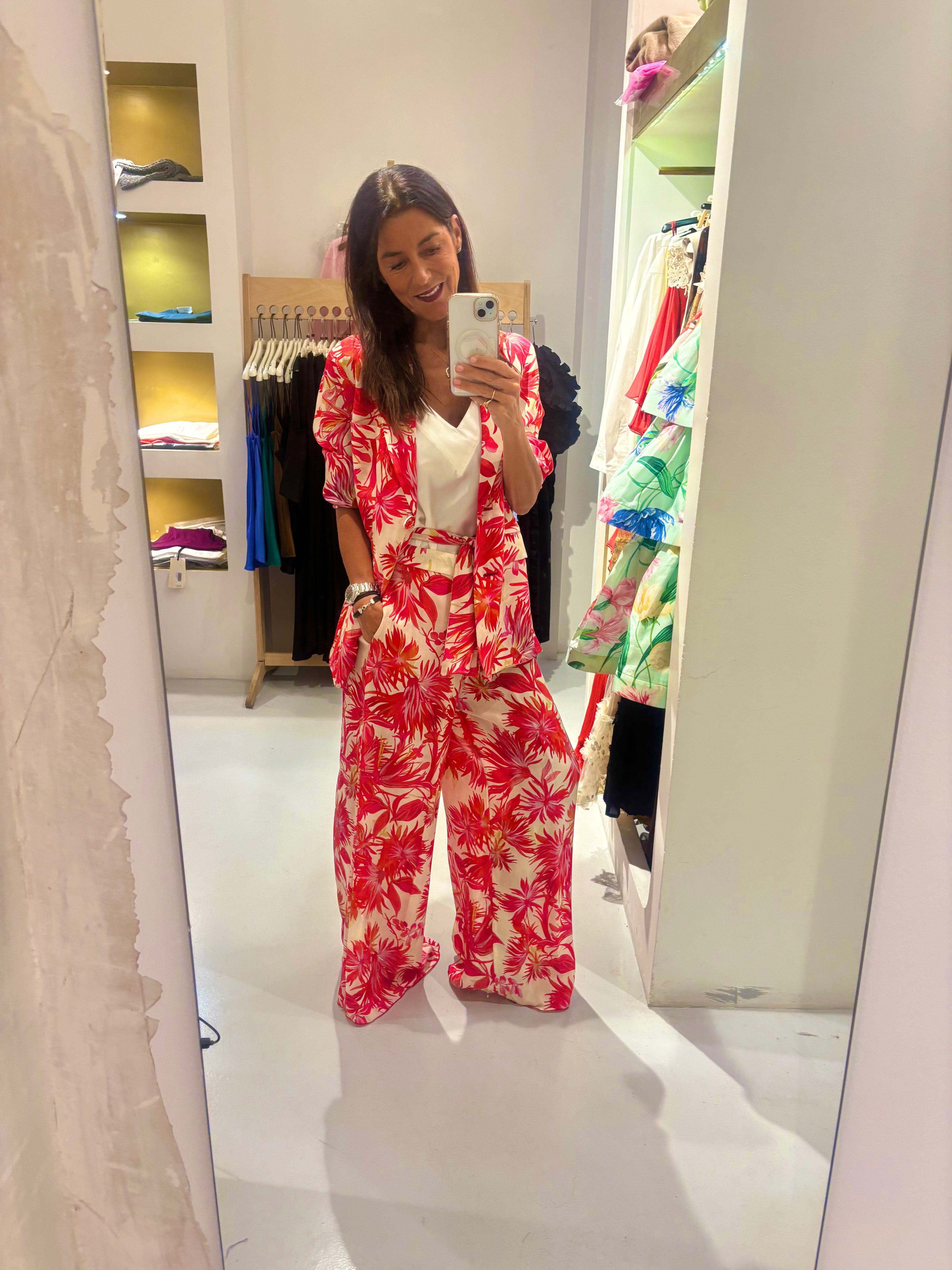 Pantalón Botanical rojo