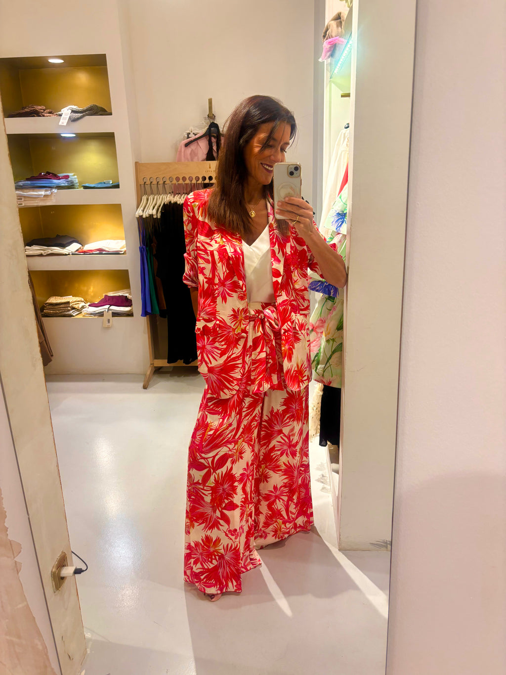 Pantalón Botanical rojo