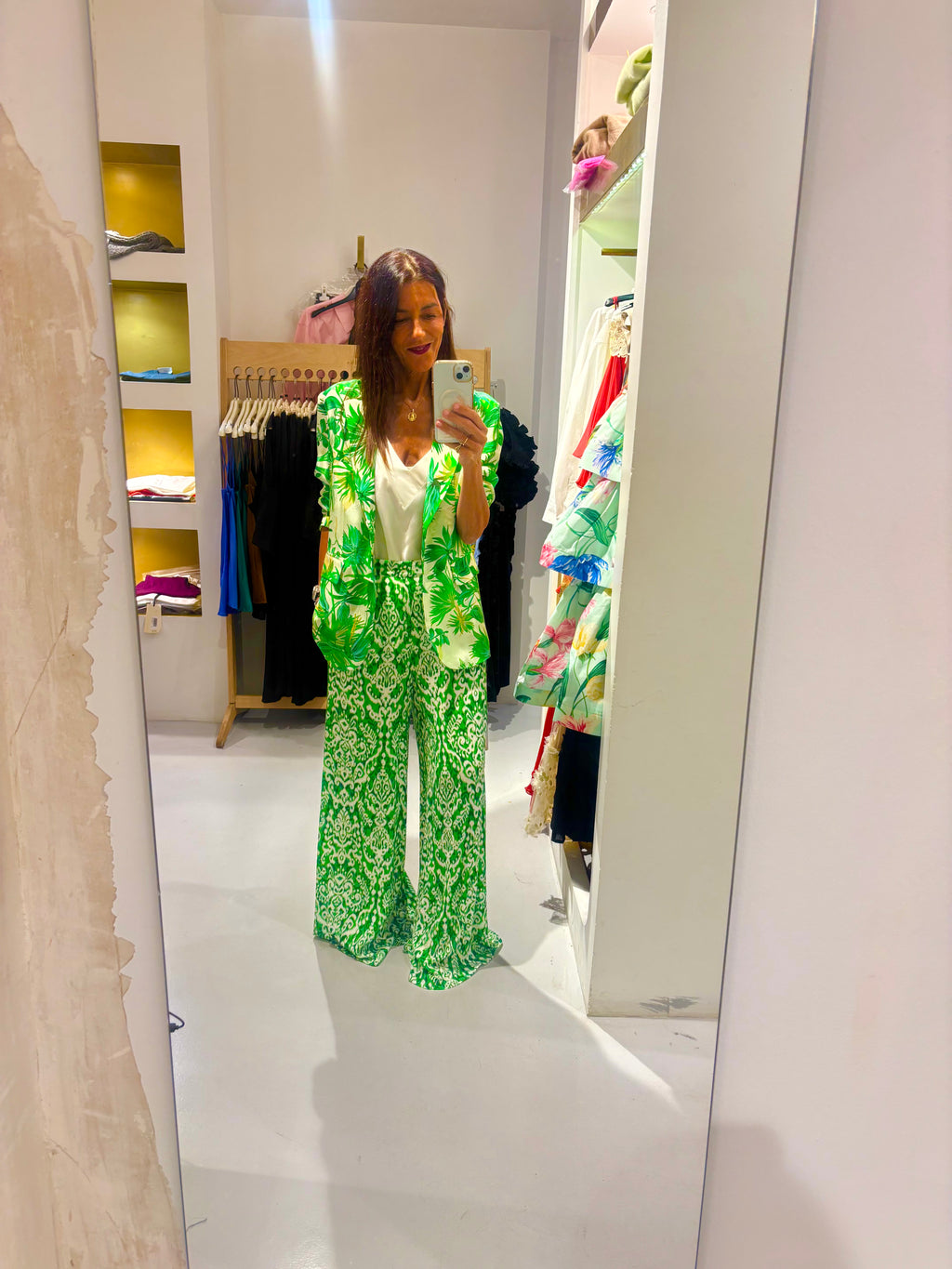 Pantalón ikat verde