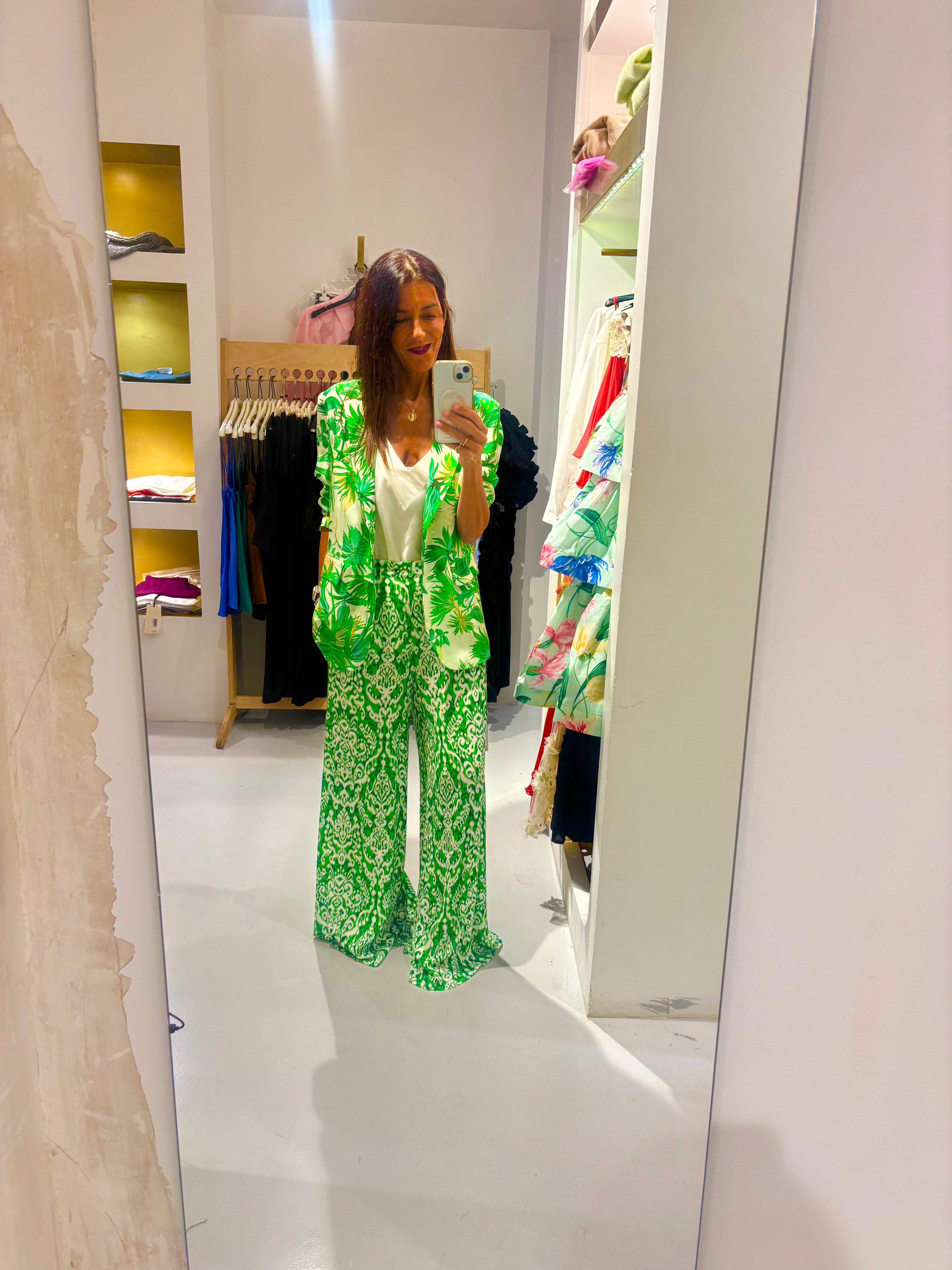 Pantalón ikat verde