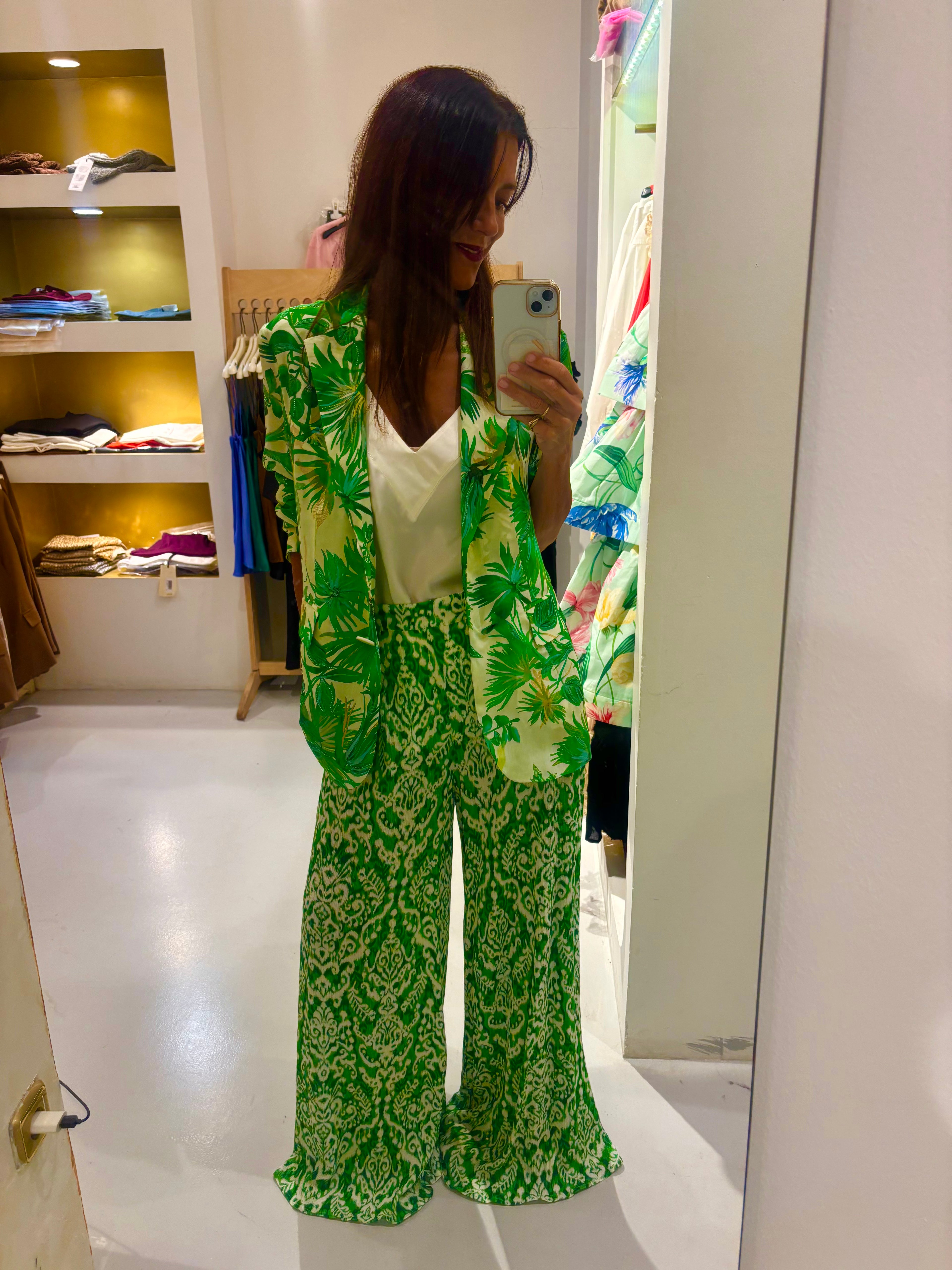 Pantalón ikat verde