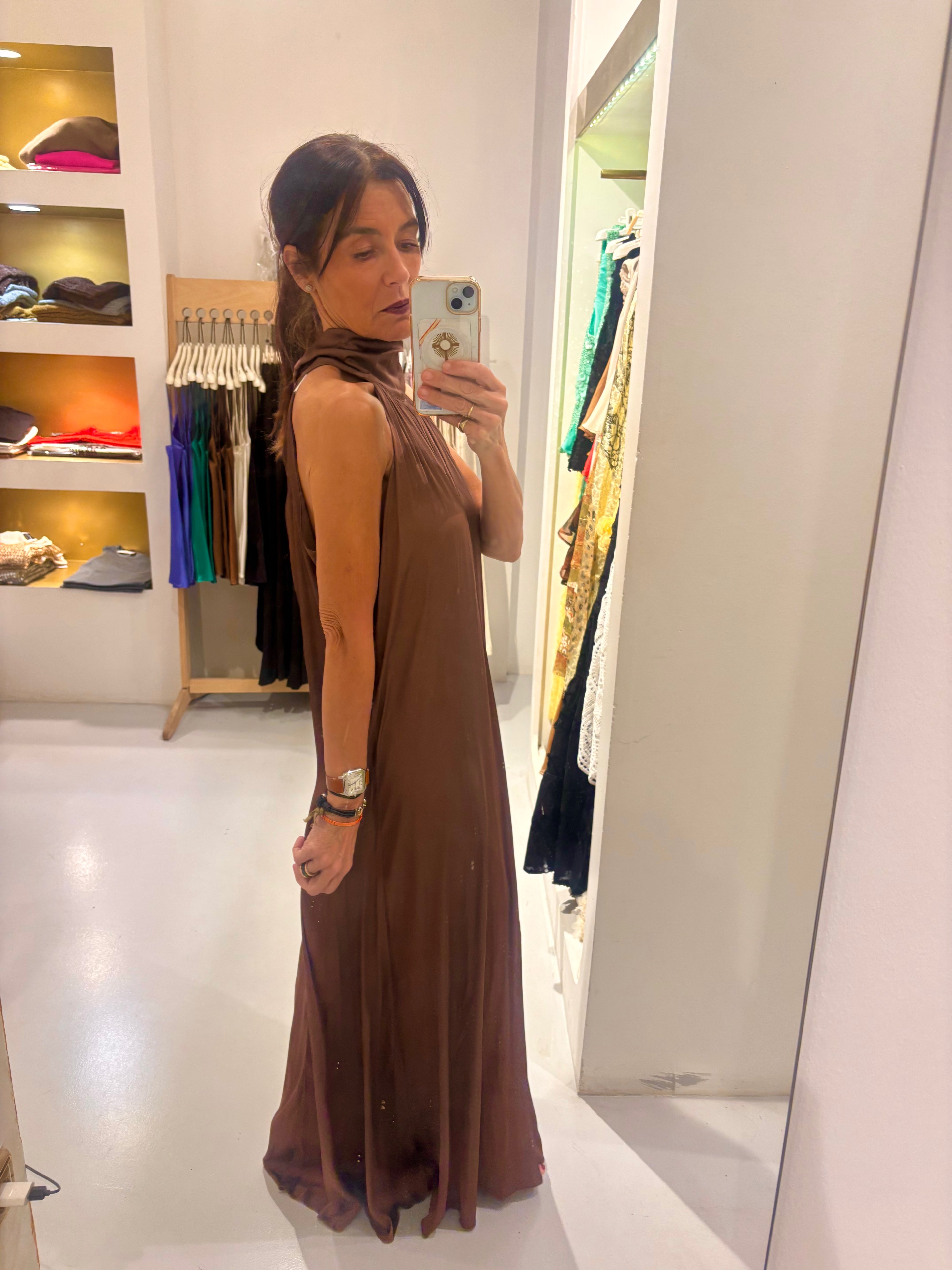 Vestido marrón halter