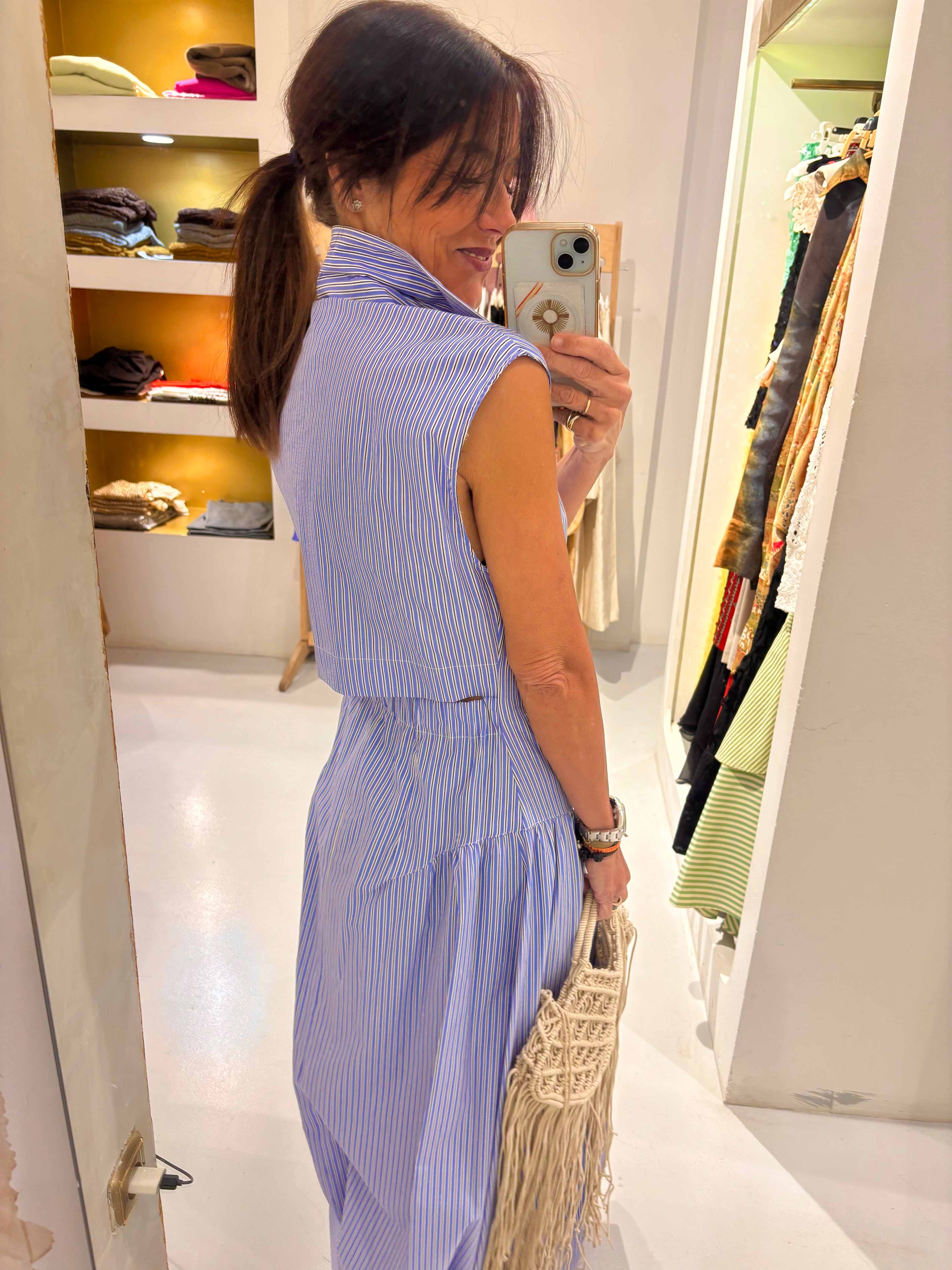 Camisero celeste de rayas