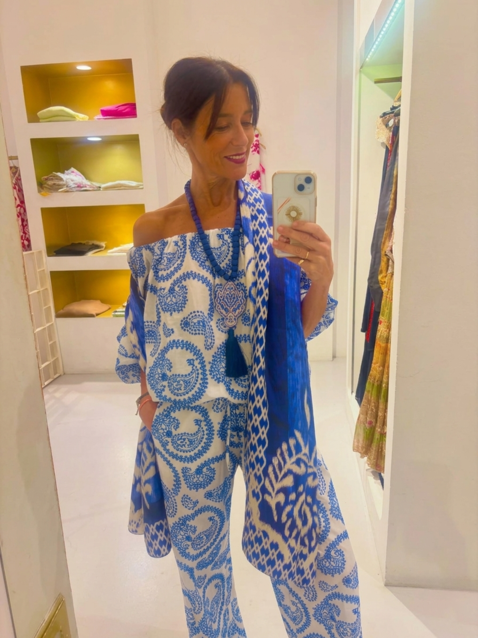 Camisa troquelada azul